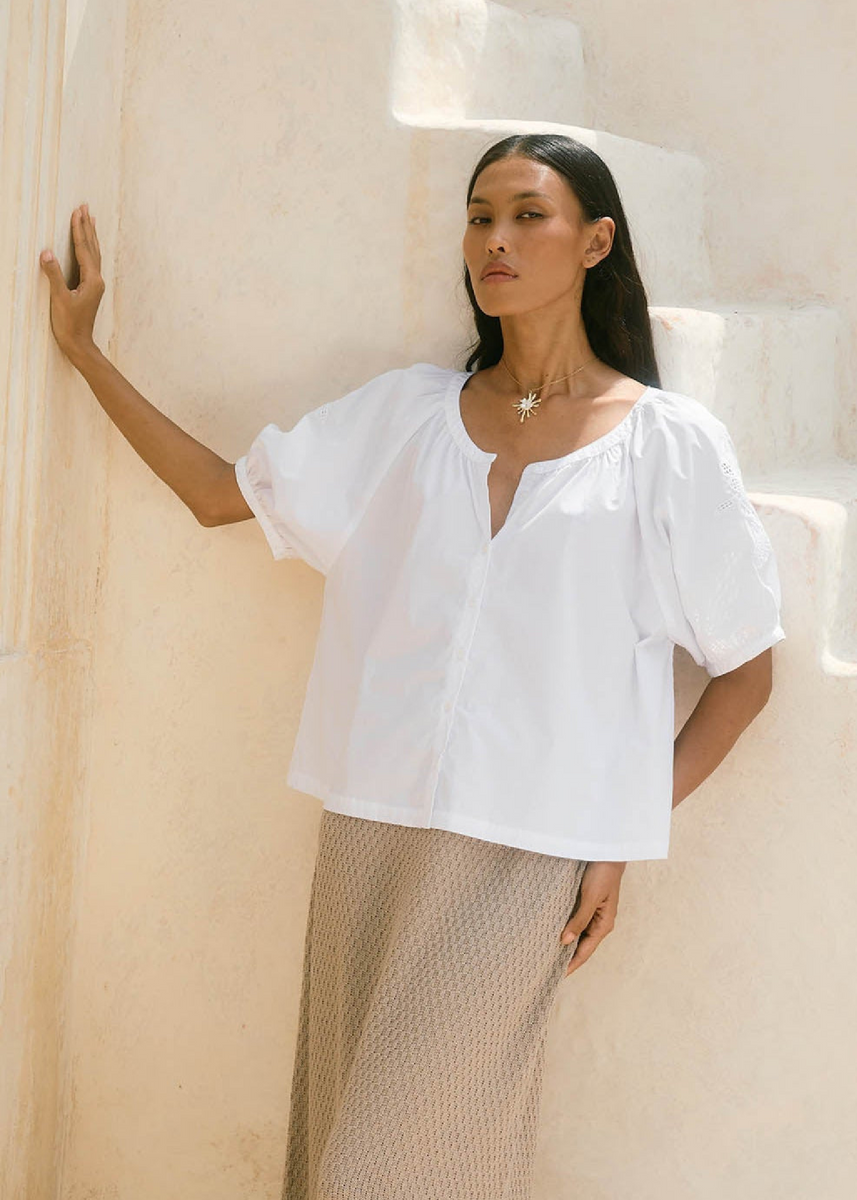 NILSA BUTTON TOP - LOTUS