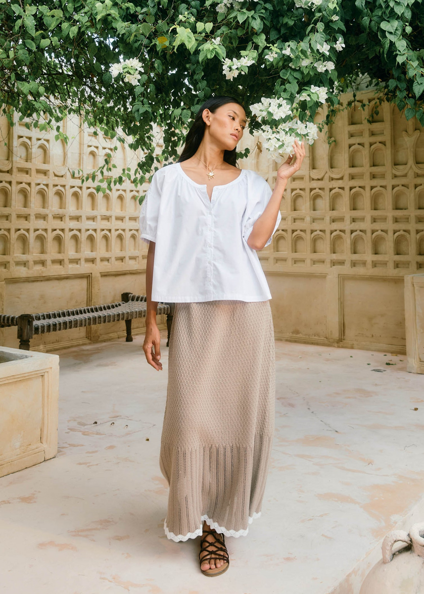 NILSA BUTTON TOP - LOTUS