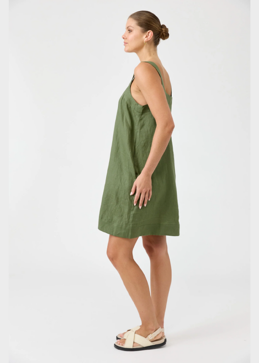 STUDIO SHORT TANK DRESS - OLIVE