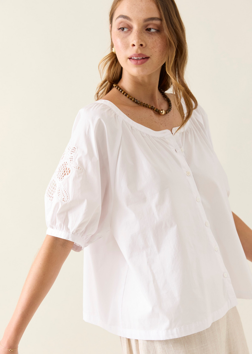 NILSA BUTTON TOP - LOTUS