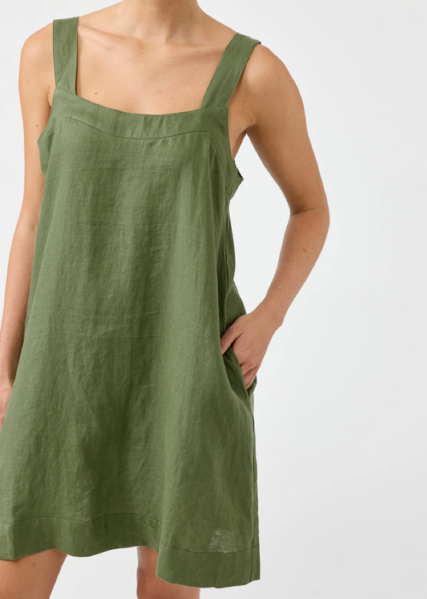 STUDIO SHORT TANK DRESS - OLIVE