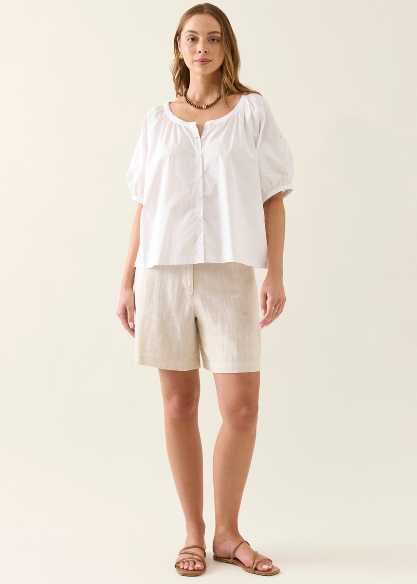 NILSA BUTTON TOP - LOTUS