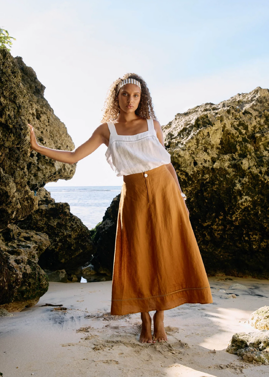 MIRAMAR MAXI SKIRT - CARAMEL