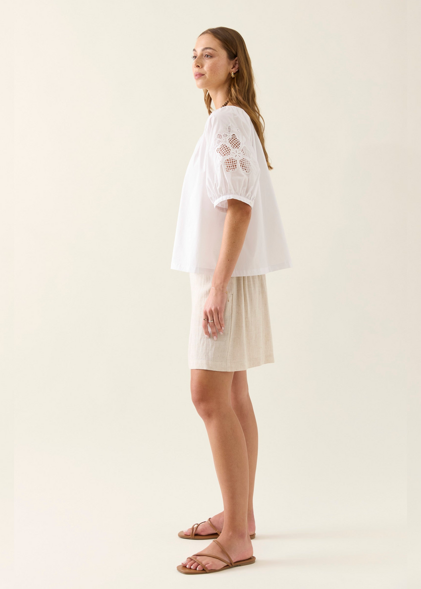 NILSA BUTTON TOP - LOTUS