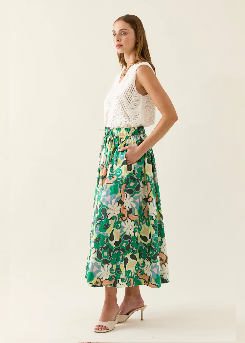 AURORA MAXI SKIRT - PAISLEY