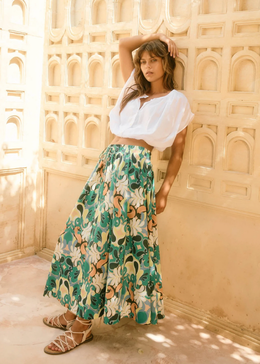 AURORA MAXI SKIRT - PAISLEY