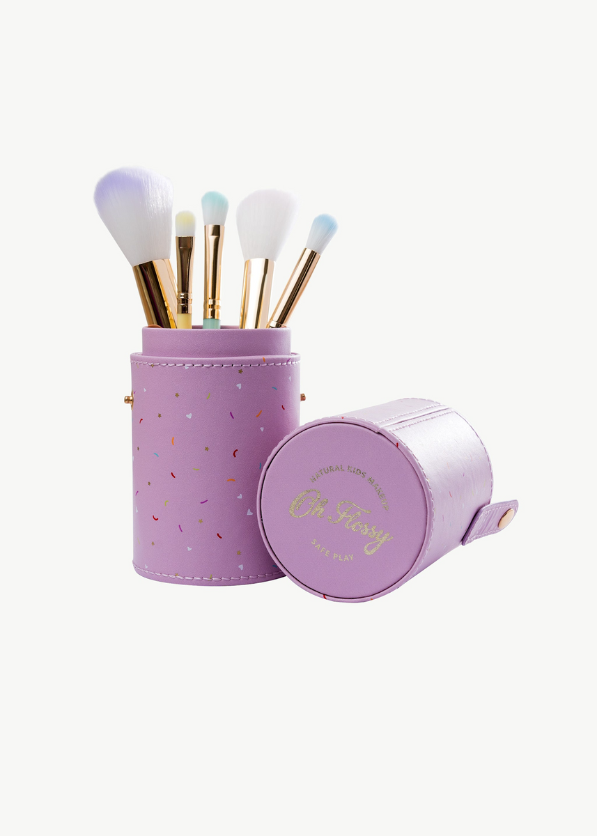 5-PIECE RAINBOW MAKEUP BRUSH SET