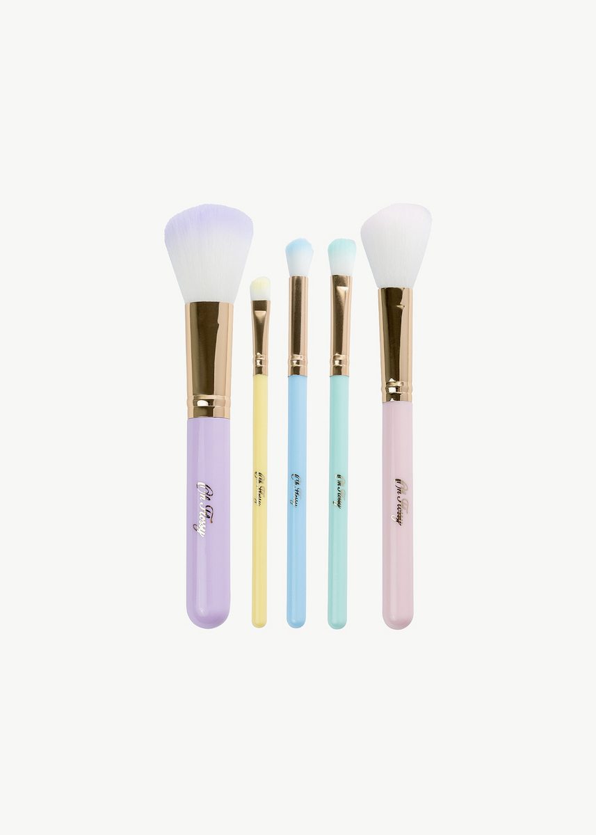 5-PIECE RAINBOW MAKEUP BRUSH SET