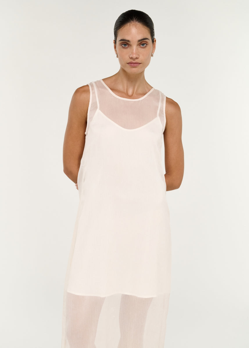 ARIA SHEER LAYERED MIDI DRESS
