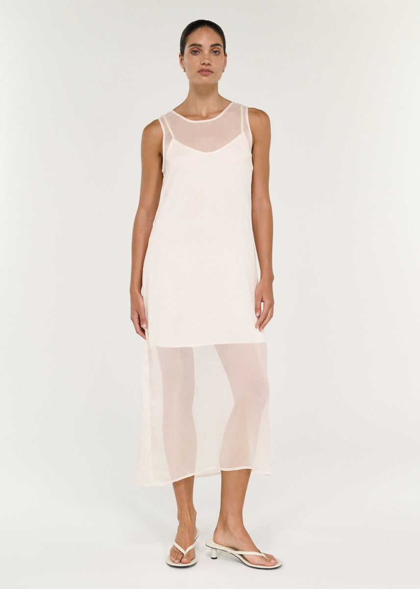ARIA SHEER LAYERED MIDI DRESS