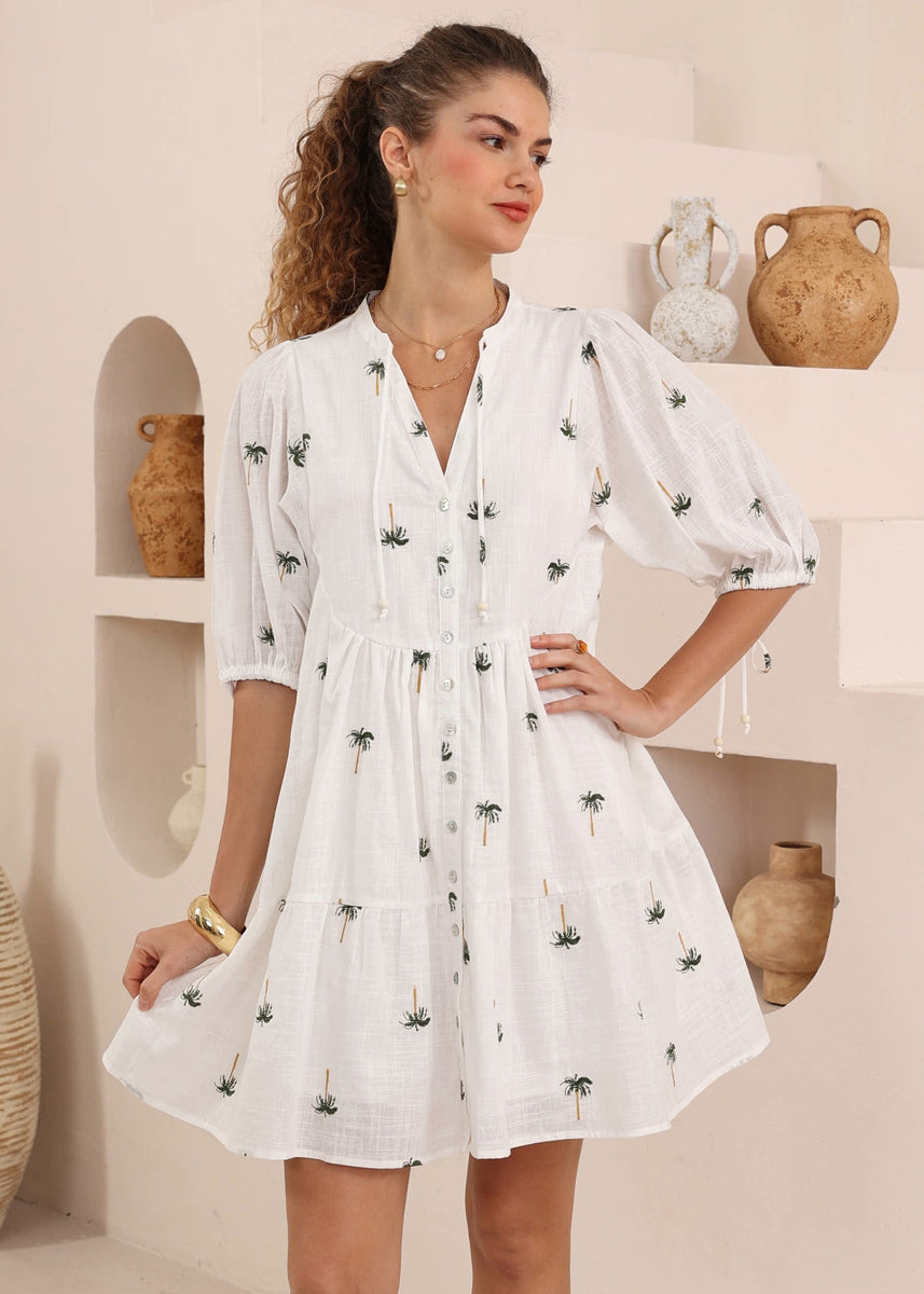 BABYDOLL PALM DRESS