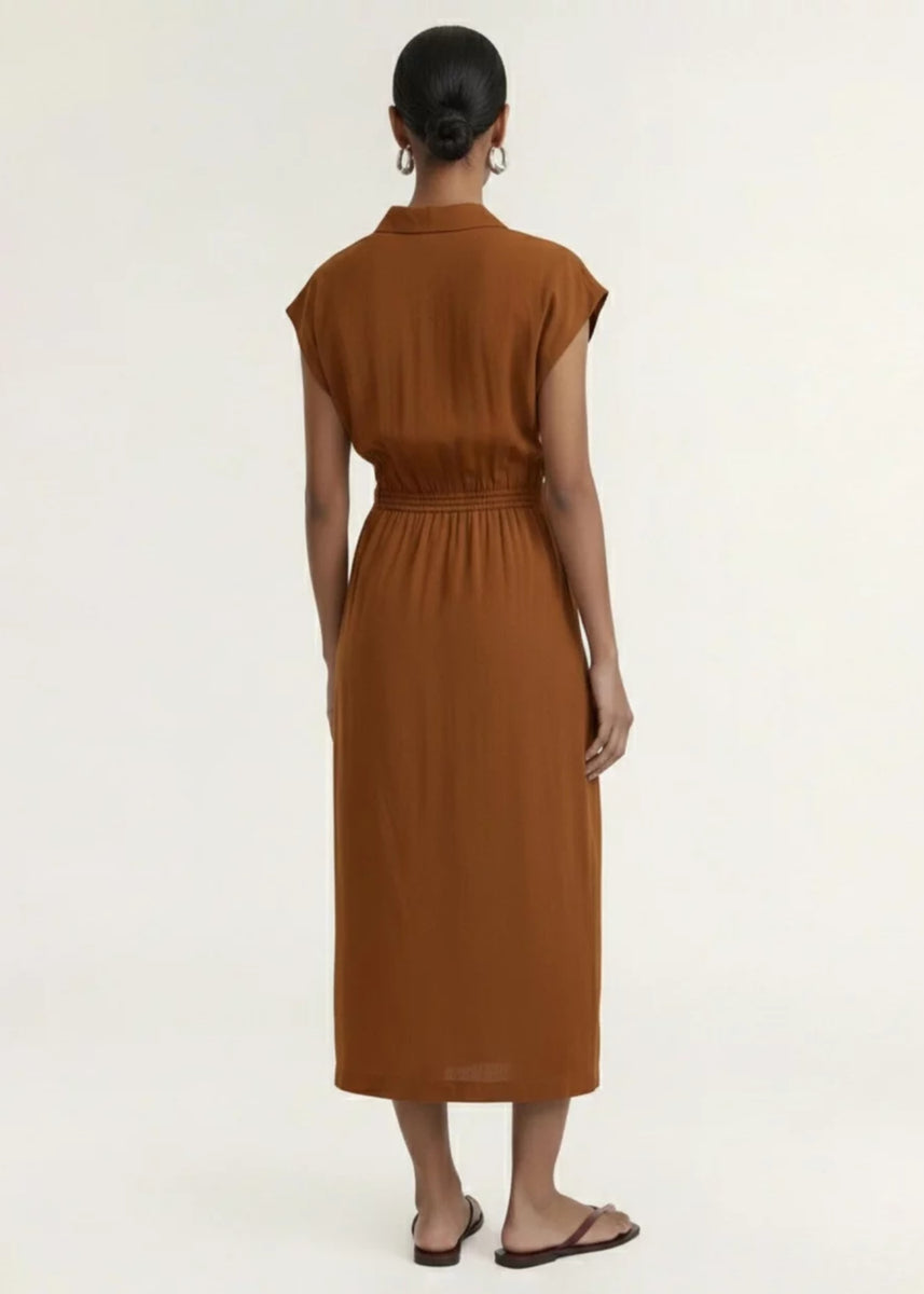 SOLENE WRAP MIDI DRESS