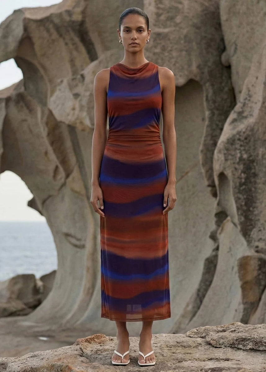 VISTA MESH MIDI DRESS