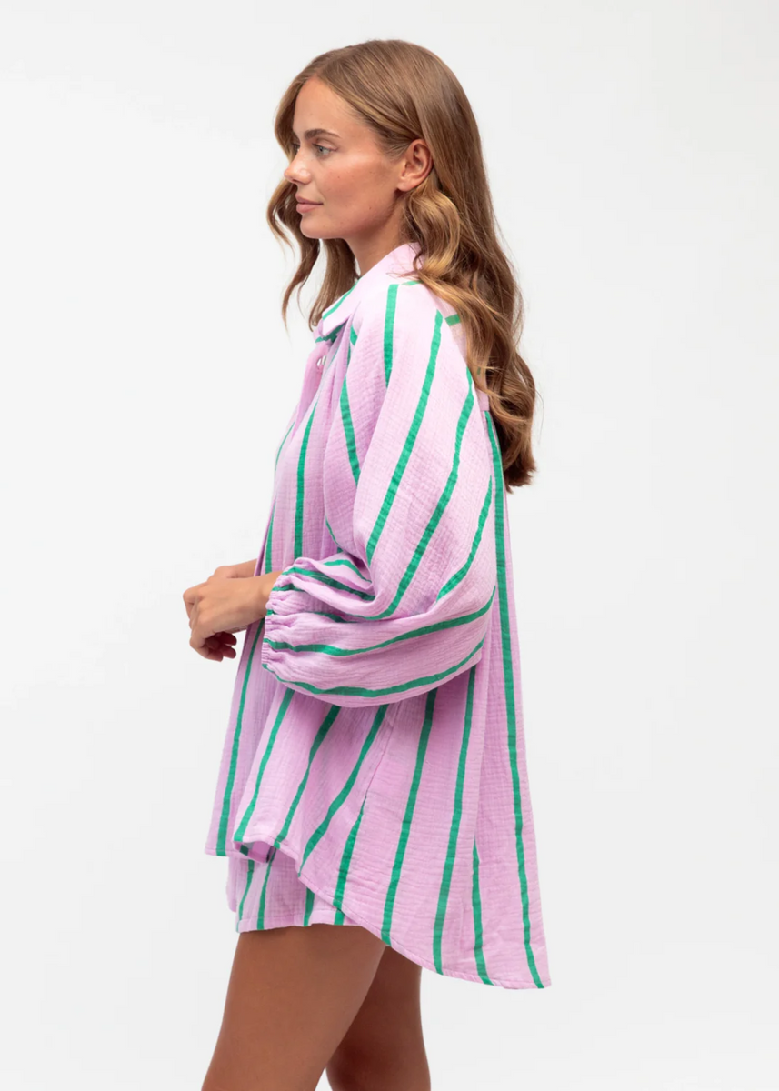 AXEL PIN STRIPE SHIRT - PURPLE