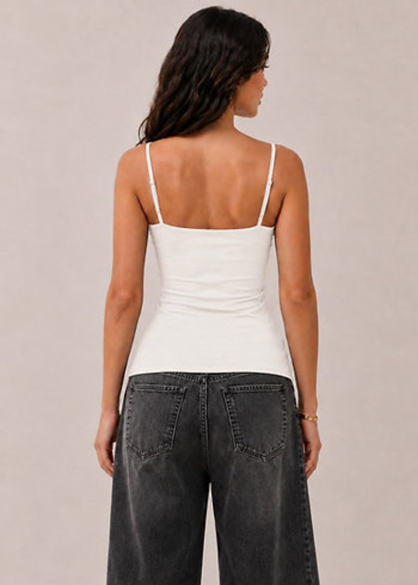 BUILT IN BRA CAMI - WHITE