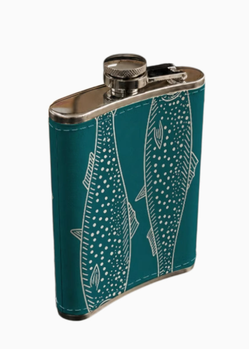 HIP FLASK - BLUE SPOTTED FISH