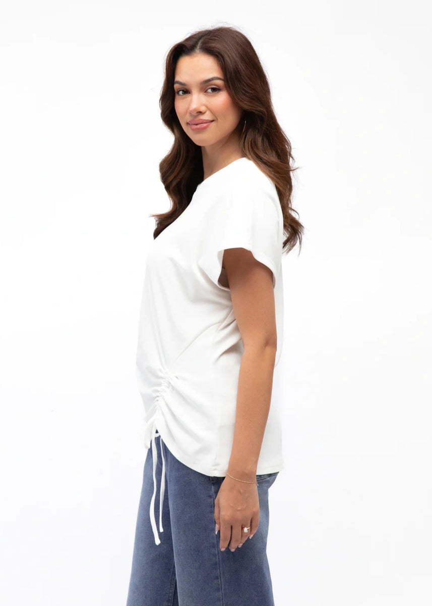 NAT DRAWSTRING TEE - WHITE