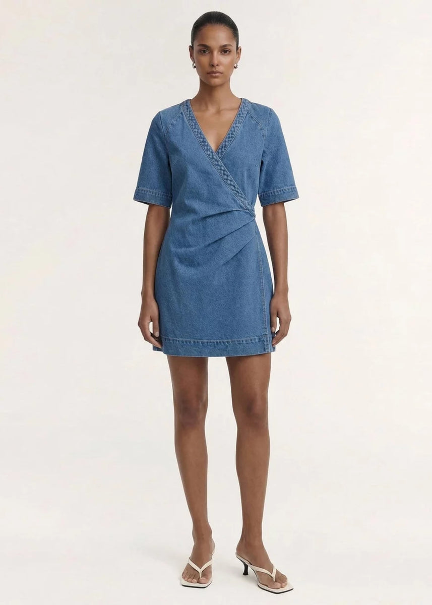 ARI WRAP DENIM DRESS
