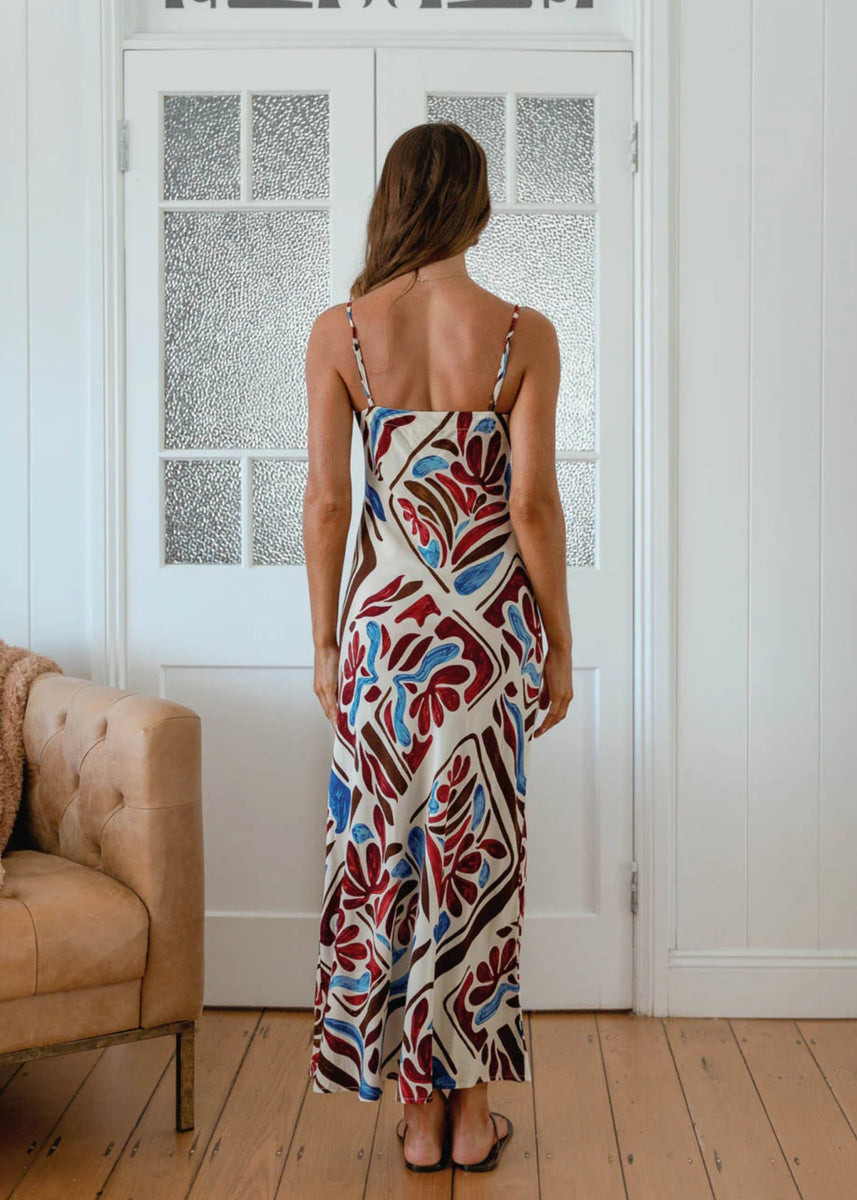 EMMA SLIP DRESS - ARTISAN PRINT