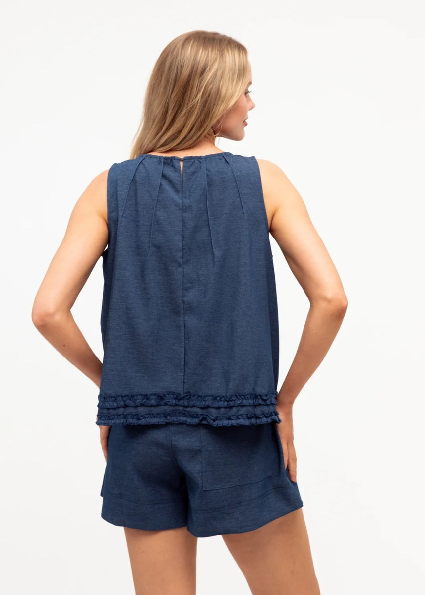 LARA DENIM LOOK SHORTS
