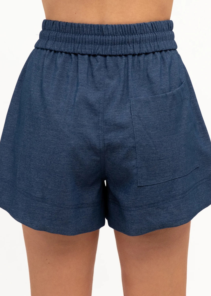 LARA DENIM LOOK SHORTS