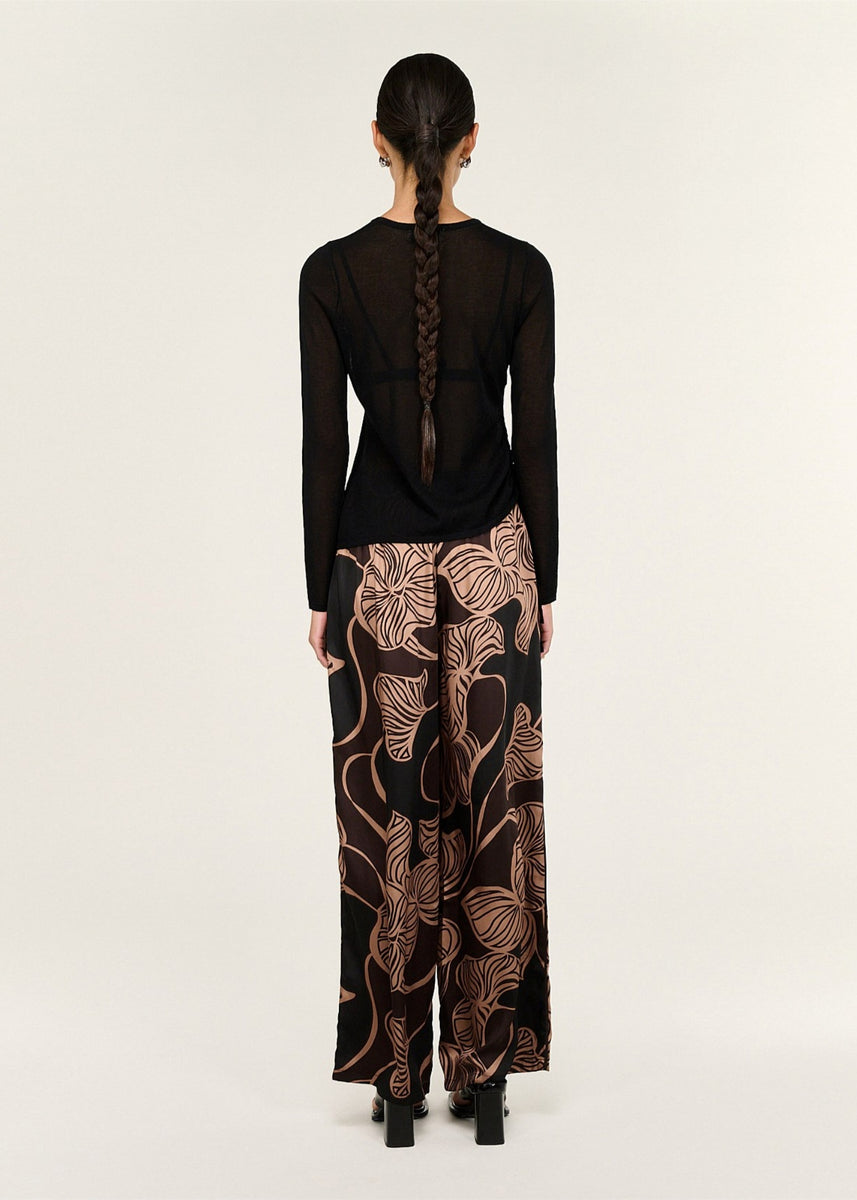 LENI DRAWSTRING SHEER KNIT TOP