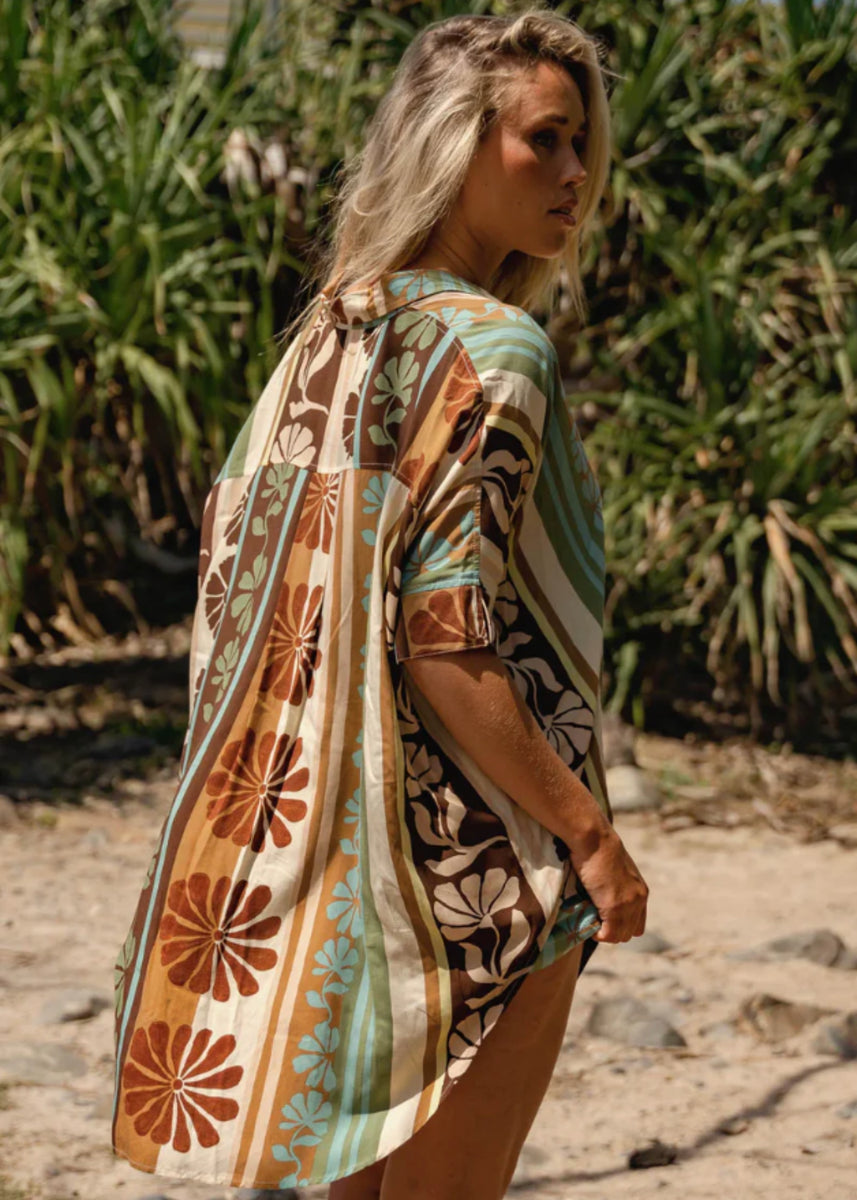 FLORA SHORTS - CACAO MIST PRINT