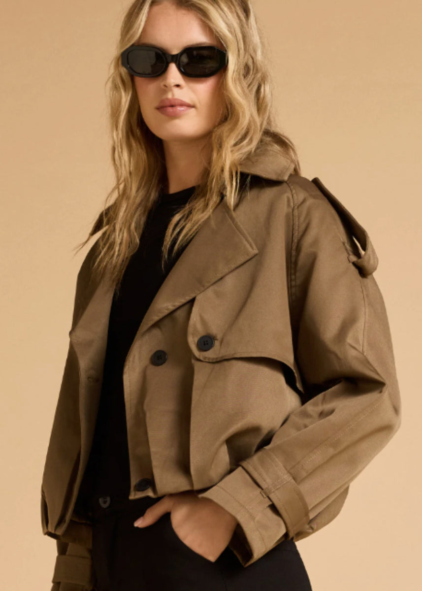 LENNOX CROP TRENCH COAT