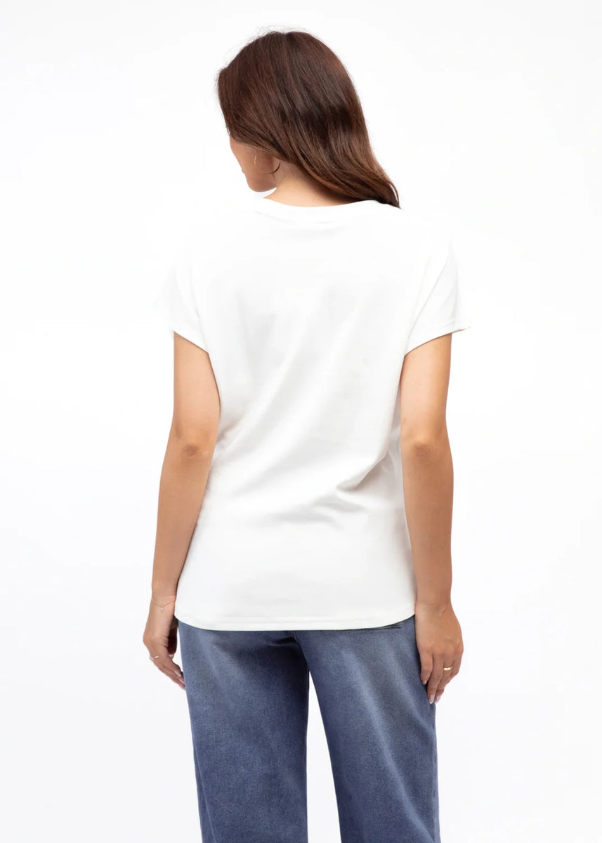 NAT DRAWSTRING TEE - WHITE