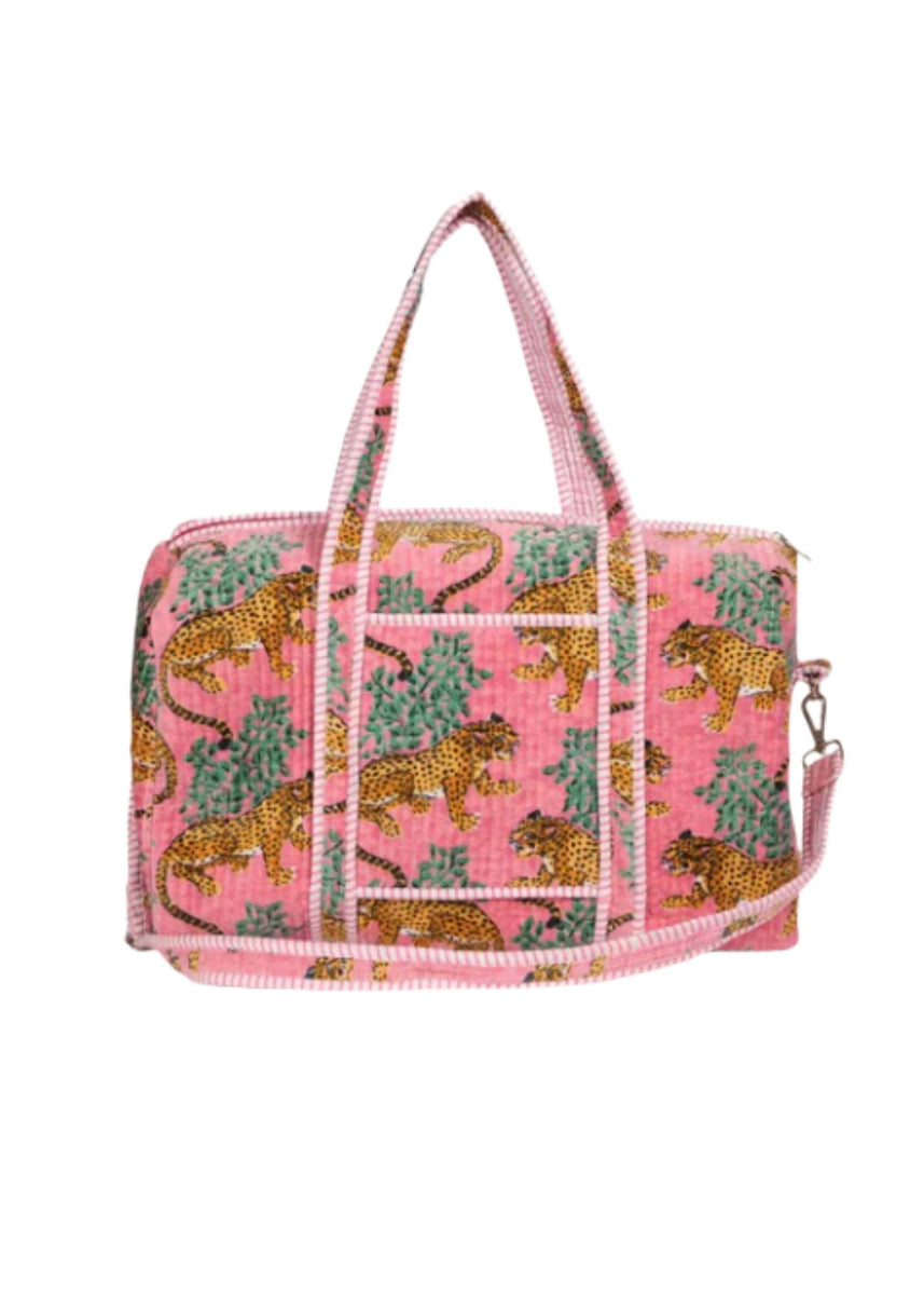 ROSE TIGER VELVET WEEKENDER