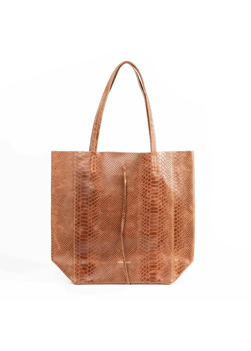 MAISON FANLI LARGE SNAKE TOTE - CAMEL