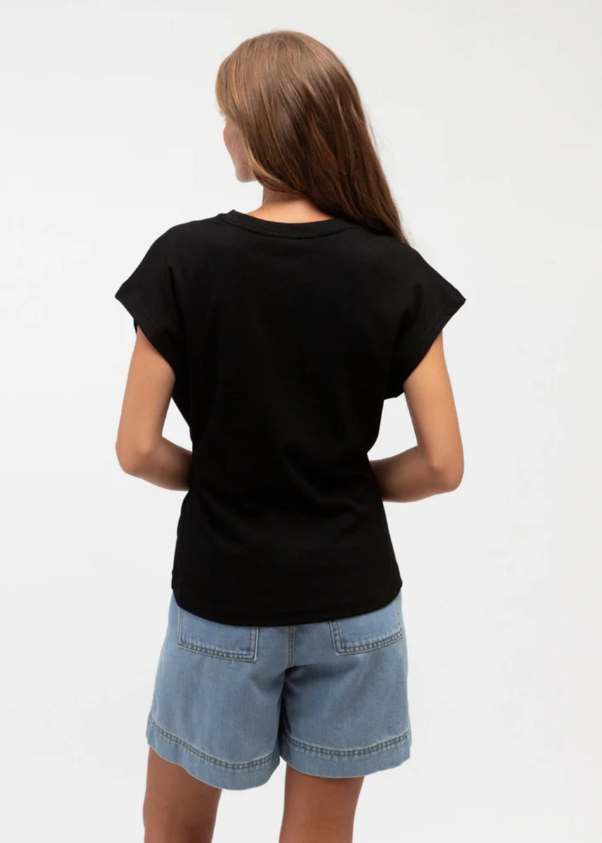 NAT DRAWSTRING TEE - BLACK