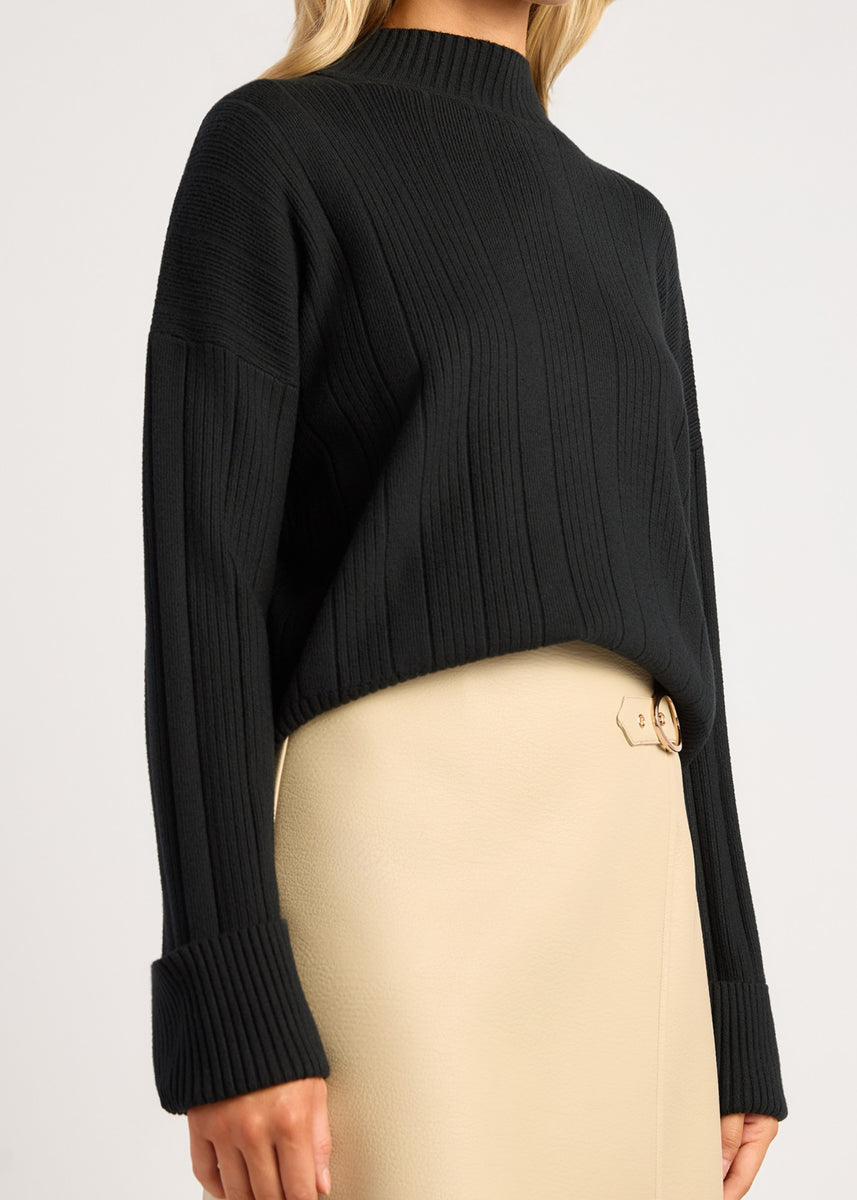 ADDY KNIT TOP - BLACK