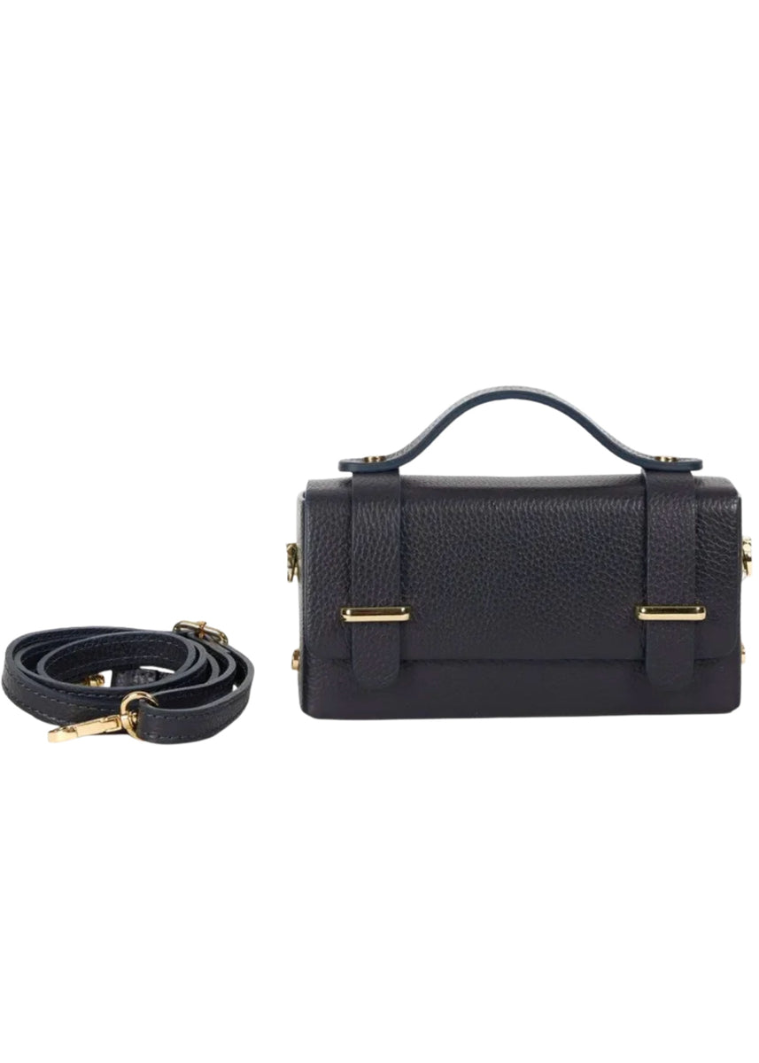 MARGOT CLUTCH - BLACK LEATHER