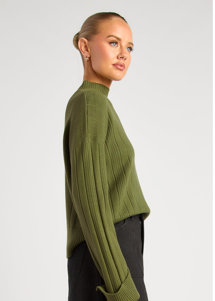 ADDY KNIT TOP - OLIVE