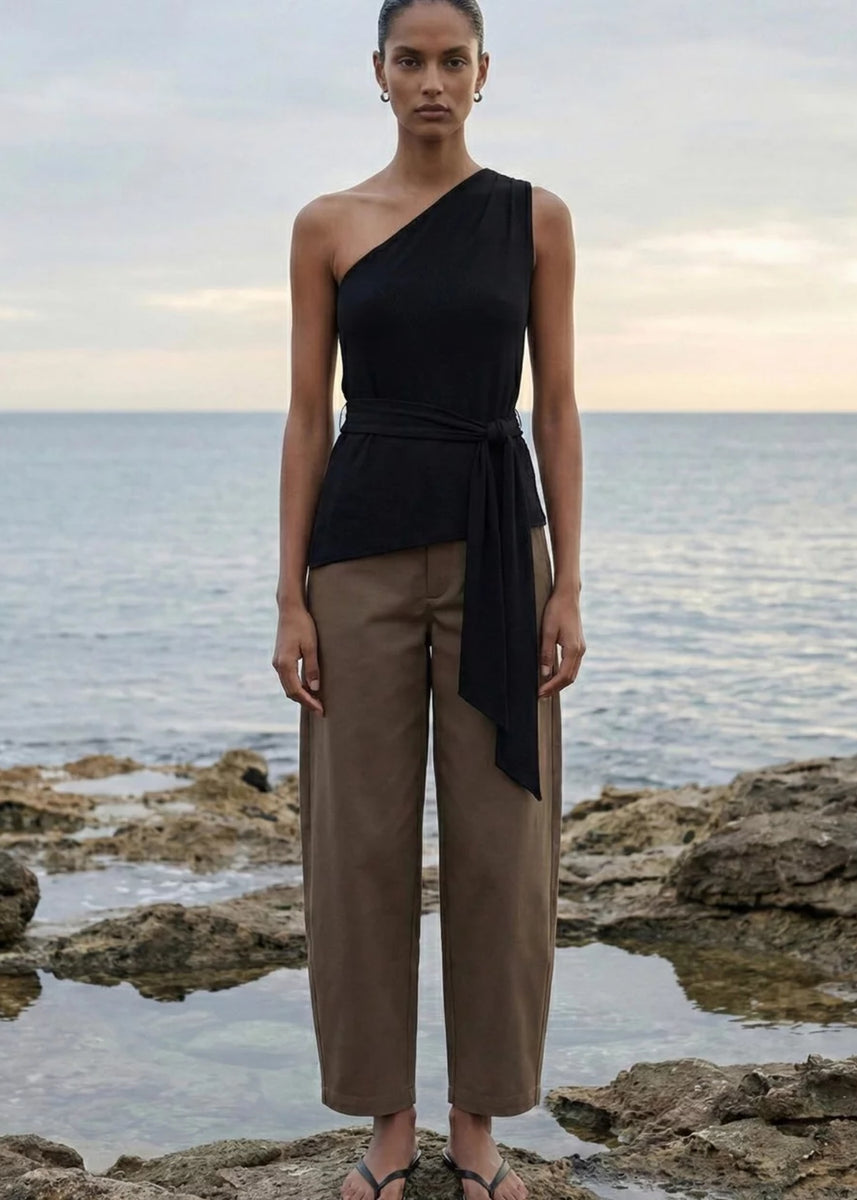 ZARA ONE SHOULDER TIE TOP