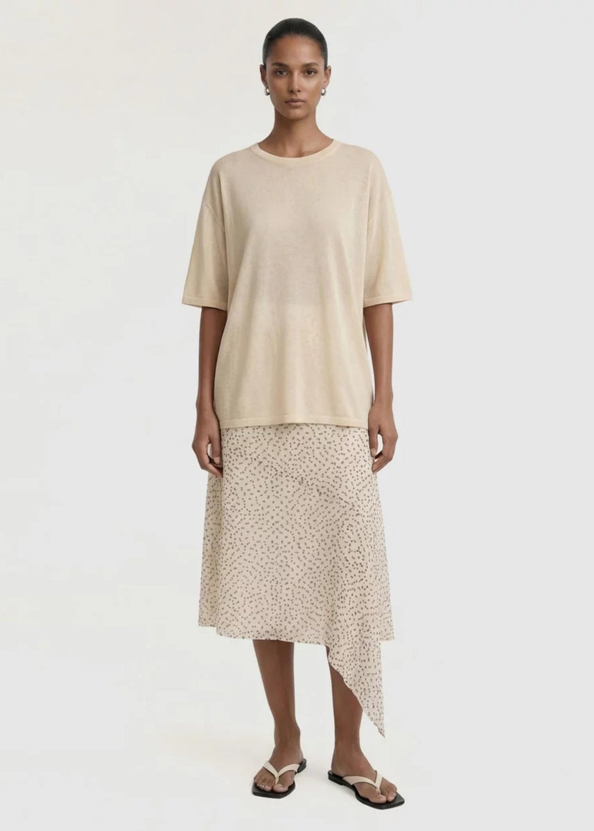 ORLA OVERSIZED KNIT TEE - WHITE
