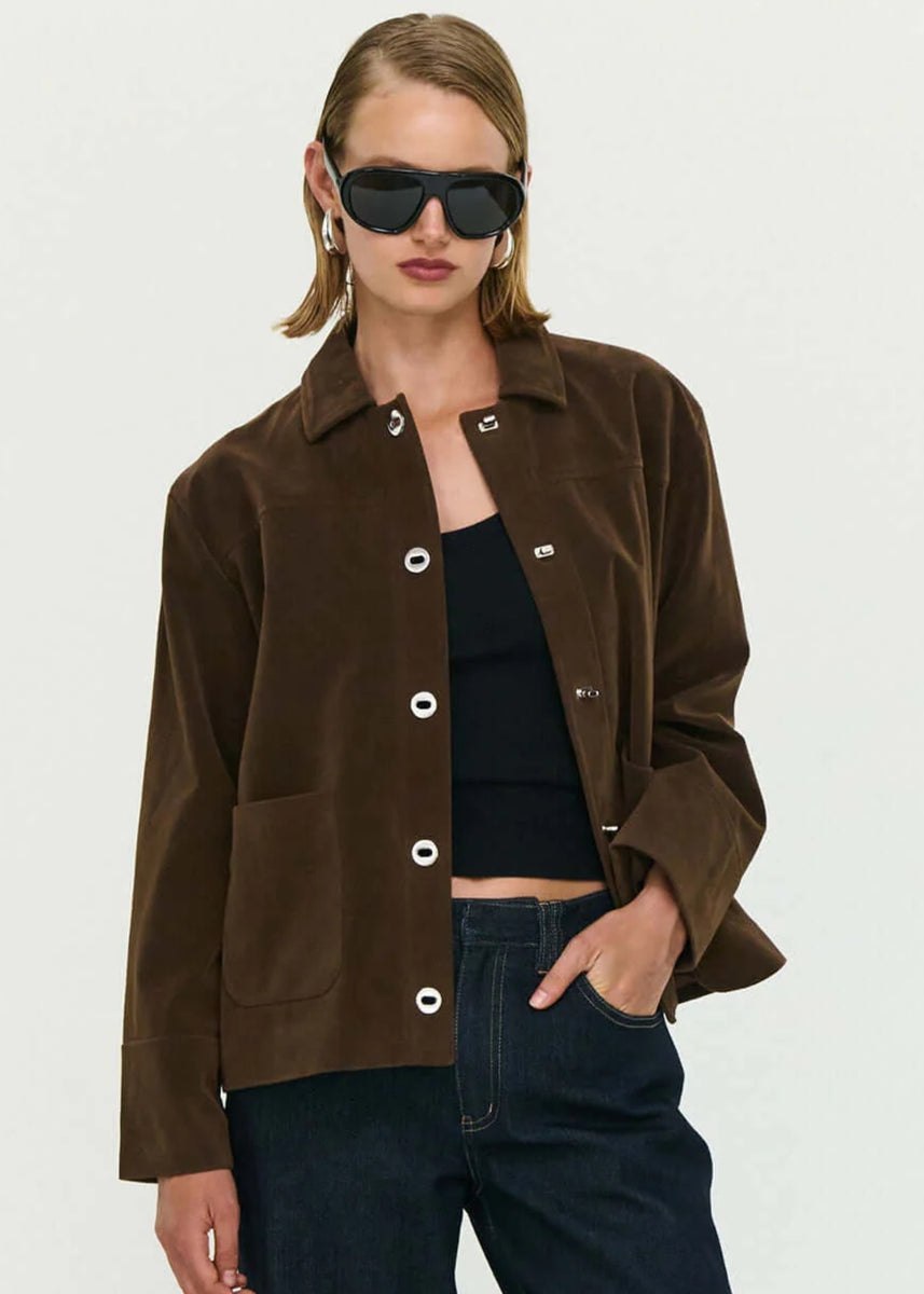 INDI FAUX SUEDE BARN JACKET