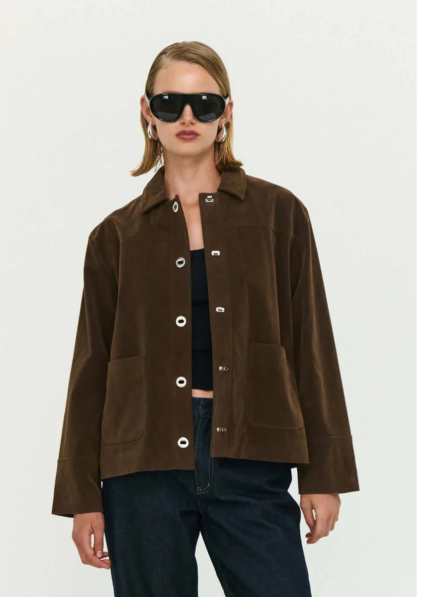 INDI FAUX SUEDE BARN JACKET