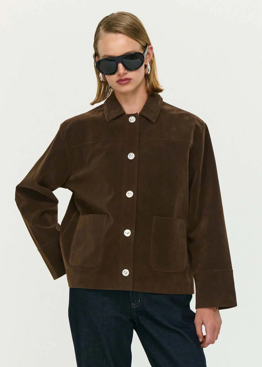 INDI FAUX SUEDE BARN JACKET