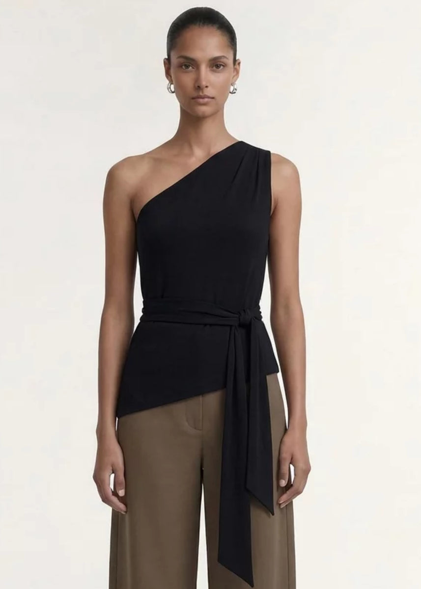 ZARA ONE SHOULDER TIE TOP