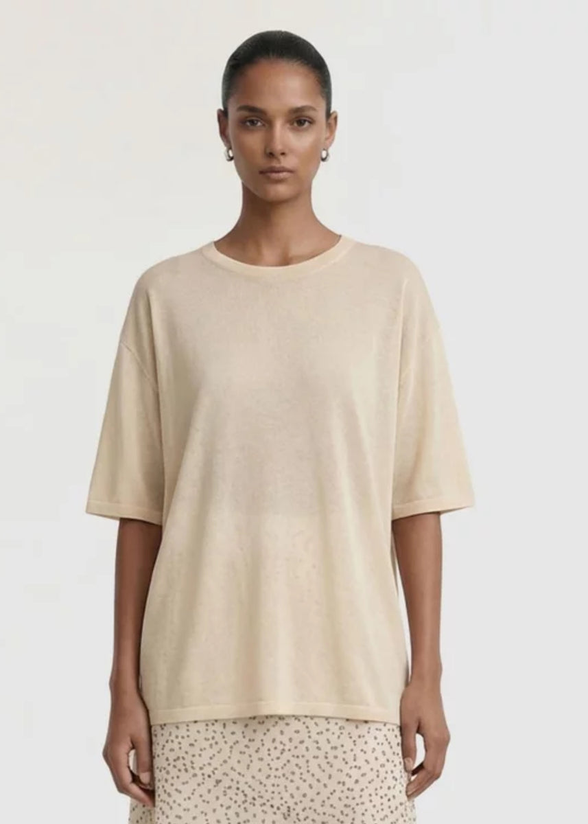 ORLA OVERSIZED KNIT TEE - WHITE