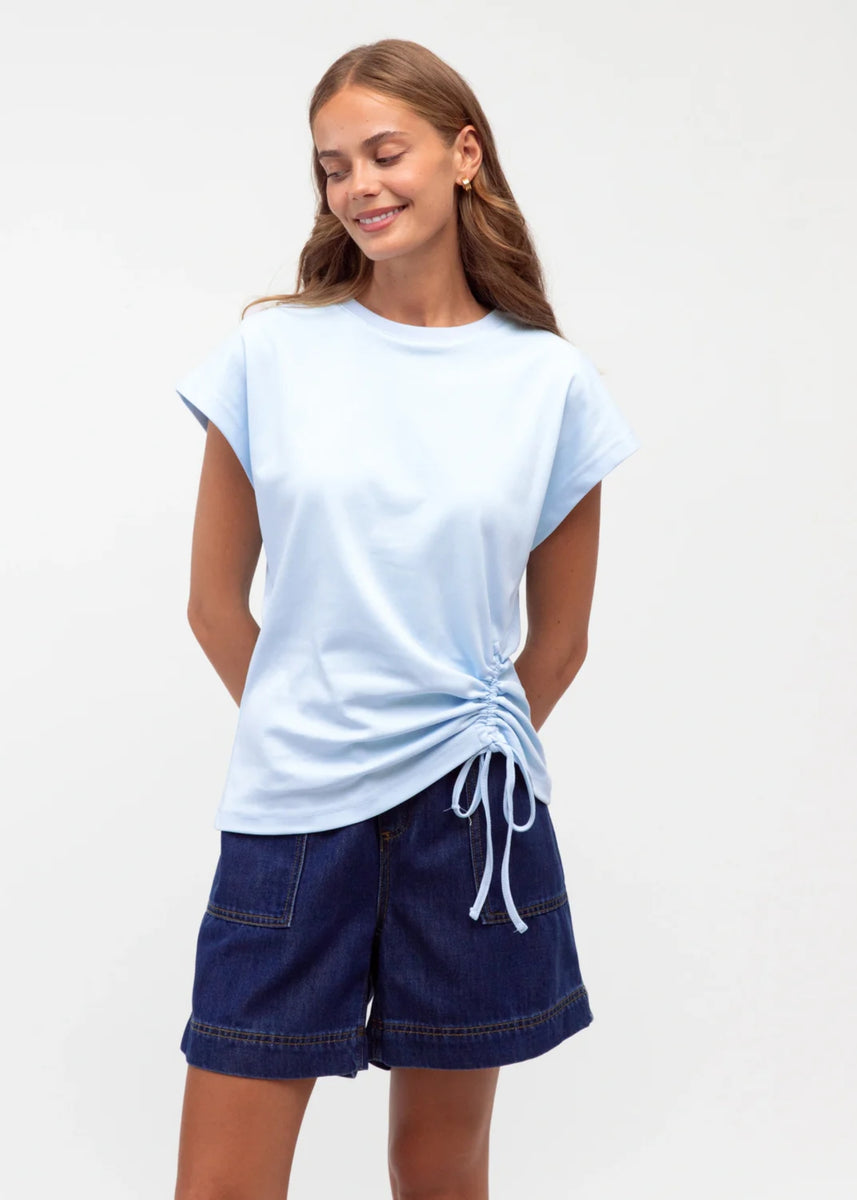 NAT DRAWSTRING TEE - BLUE