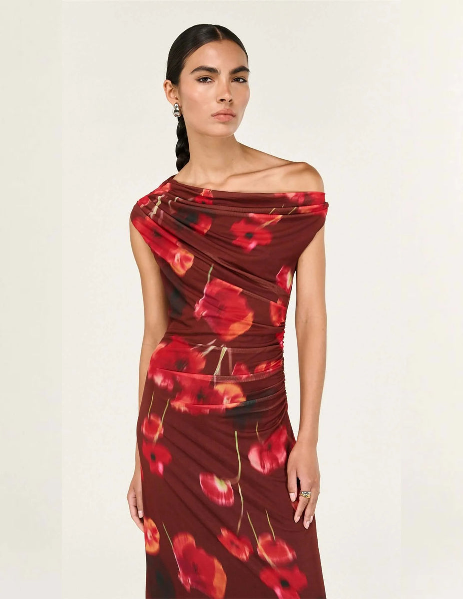 VIVI MESH MIDI DRESS