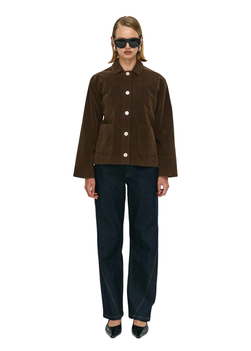 INDI FAUX SUEDE BARN JACKET