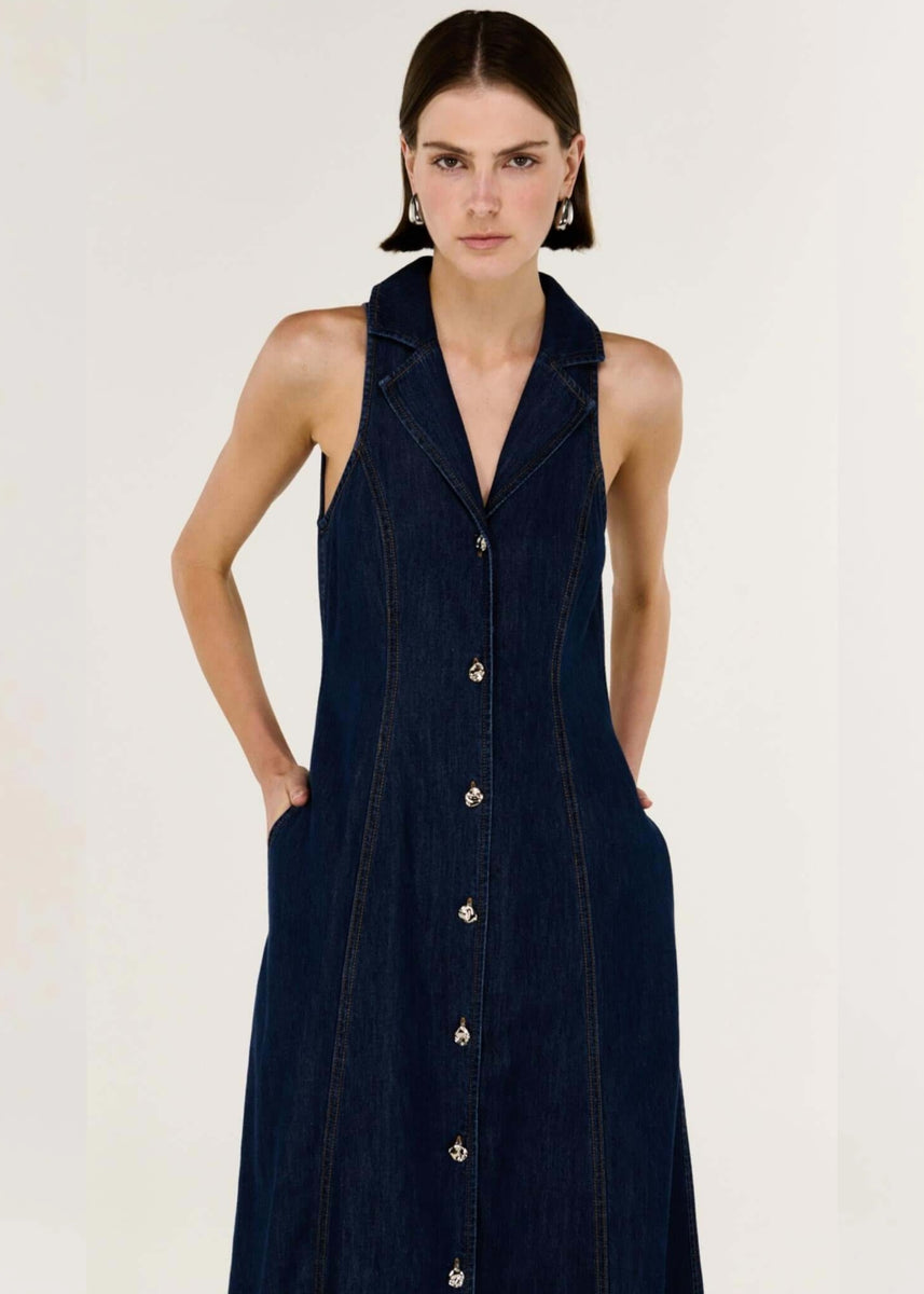 LEA DENIM MIDI DRESS