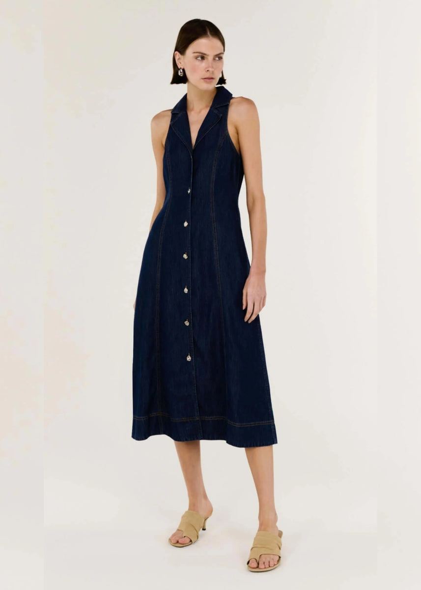 LEA DENIM MIDI DRESS
