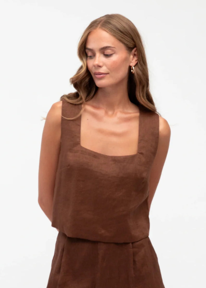 KEENAN TOP - CHOCOLATE