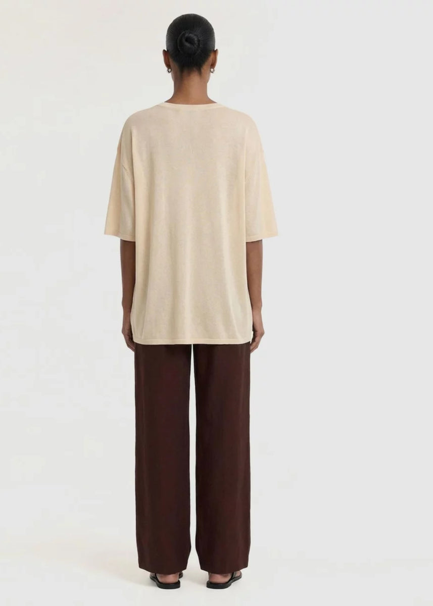 ORLA OVERSIZED KNIT TEE - WHITE