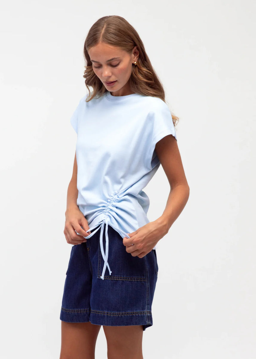 NAT DRAWSTRING TEE - BLUE